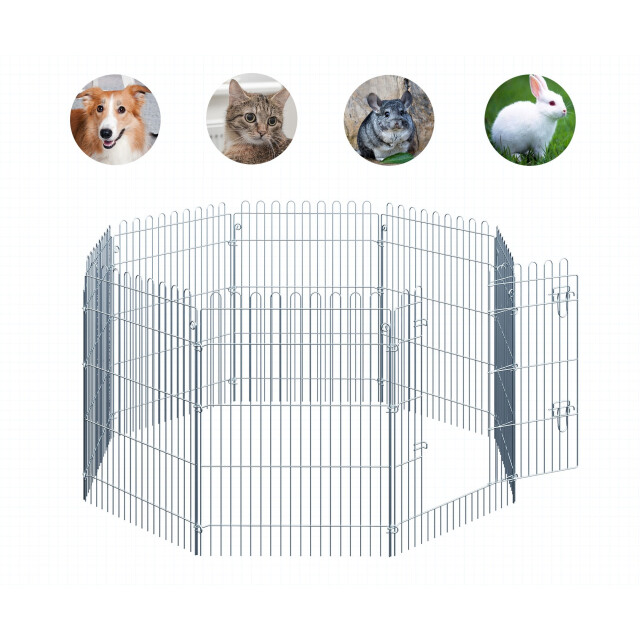 4goodz Pawhut puppyren konijnenren van metaal b63 x h76 cm 3171917 large