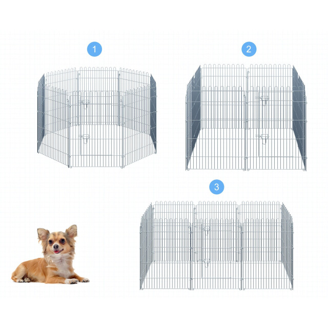 4goodz Pawhut puppyren konijnenren van metaal b63 x h76 cm 3171917 large