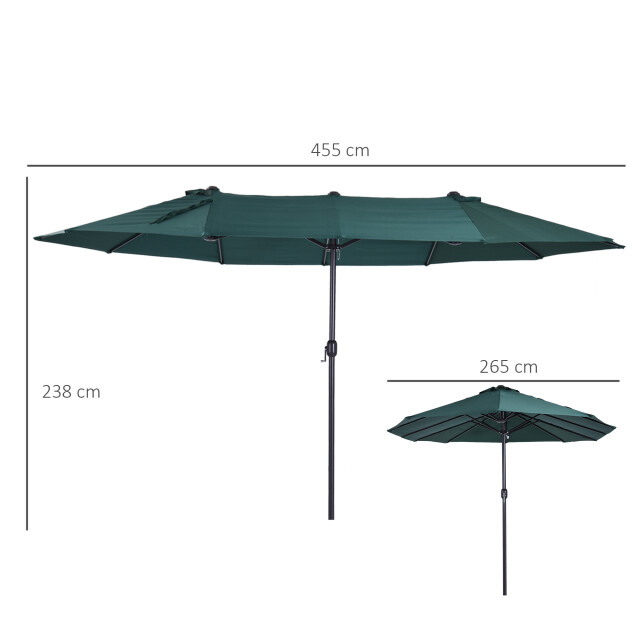 4goodz Outsunny duo-parasol 460x270 cm brede parasol groen 3171919 large