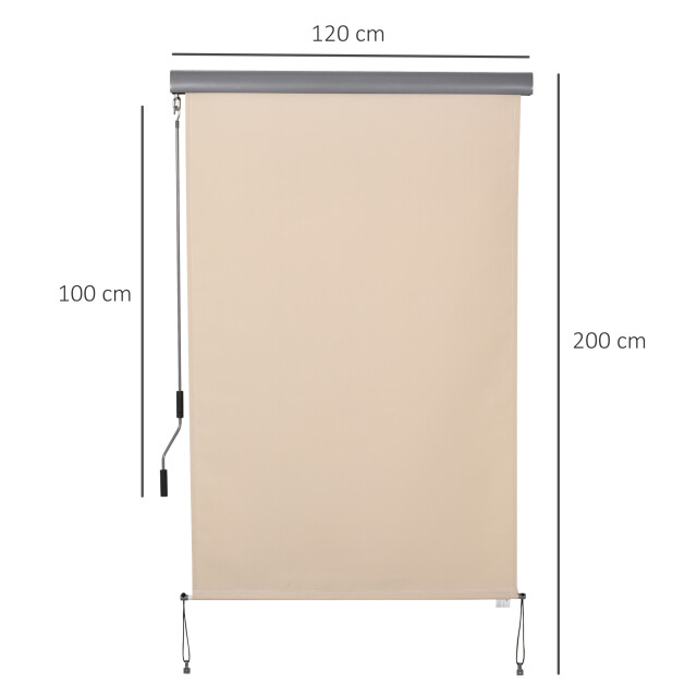 4goodz Outsunny verticale zonwering verticale luifel 120x200 cm creme 3171914 large