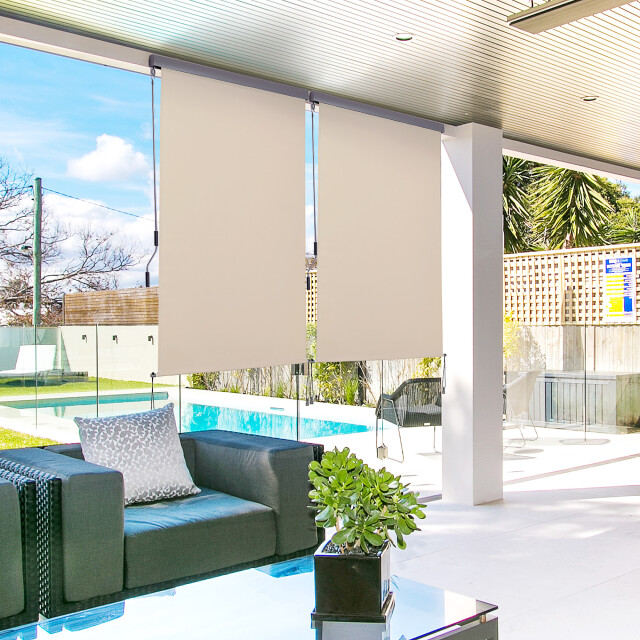 4goodz Outsunny verticale zonwering verticale luifel 120x200 cm creme 3171914 large