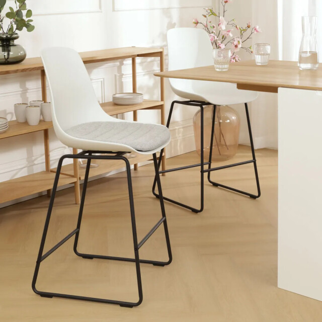 Nolon Nino-liv barkruk met lichtgrijs zitkussen zwart onderstel 75 cm 2027456 large