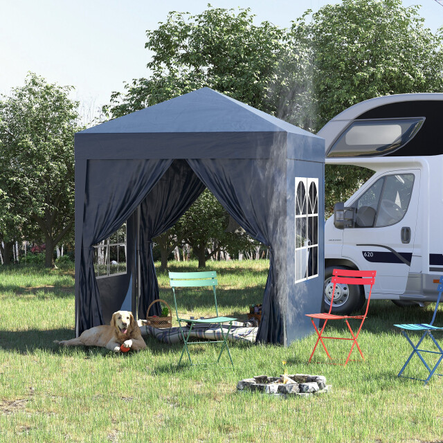4goodz Outsunny partytent paviljoen 2x2 m opvouwbaar met 4 zijwanden en rits - 3171915 large