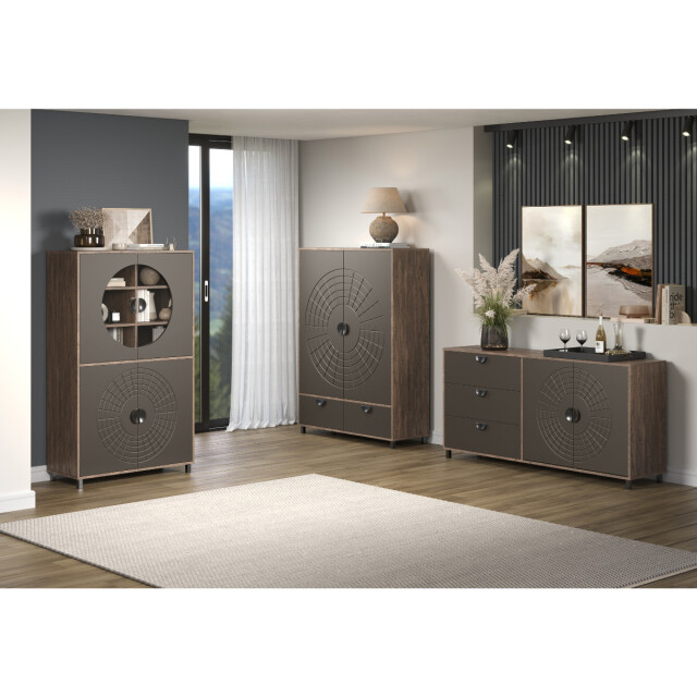 CaliCosy Hoog dressoir met 2 deuren en 1 lade h163 cm fusion 3042322 large