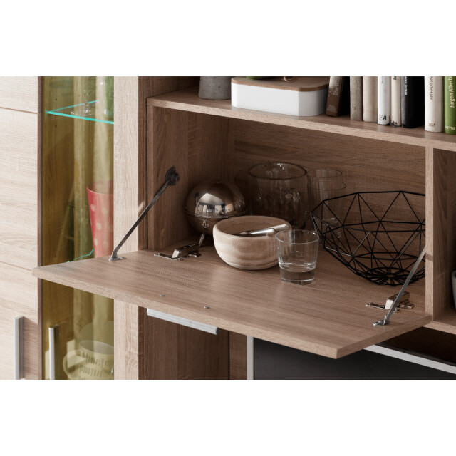CaliCosy Grote tv-compositie met decoratieve verlichting in natuurlijk eiken l291 cm - 3042532 large