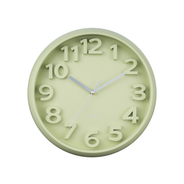 Karlsson wandklok elevated classic numbers tea green- Ø33,5cm 3062110 large