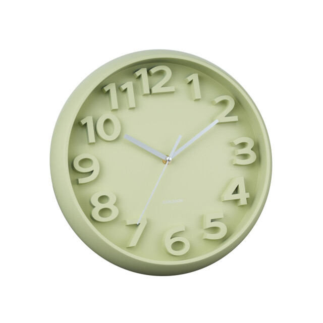 Karlsson wandklok elevated classic numbers tea green- Ø33,5cm 3062110 large