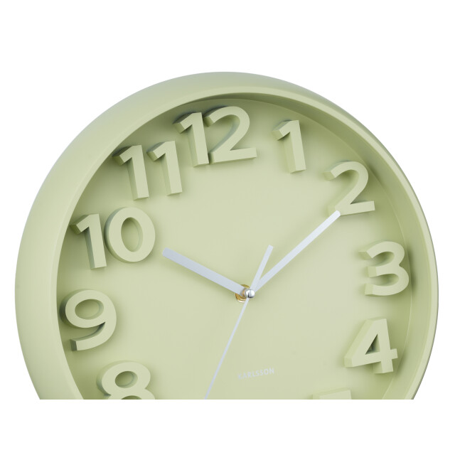 Karlsson wandklok elevated classic numbers tea green- Ø33,5cm 3062110 large