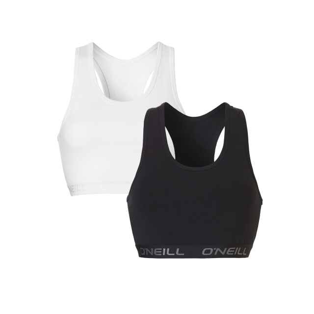 O'Neill Dames short top 2-pack wit/zwart 809001-4P-ZWART/WIT large