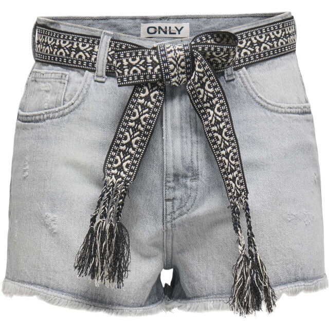 Only Onlrobyn ex hw st vintage dnm shorts light grey de 15255539-179689 large
