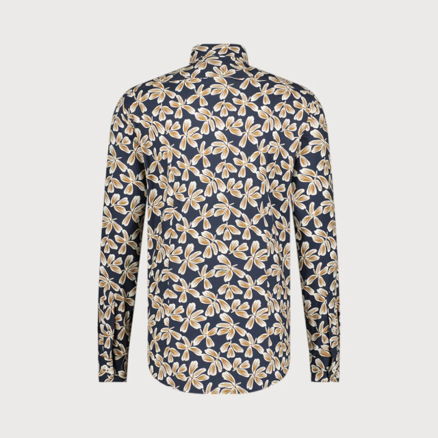 Blue Industry Bloemenprint stretch shirt | 3104.32-NAVY large