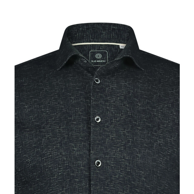 Blue Industry Melange effect overhemd | 4217.42-BLACK large