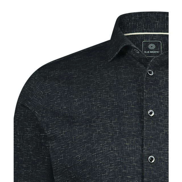 Blue Industry Melange effect overhemd | 4217.42-BLACK large
