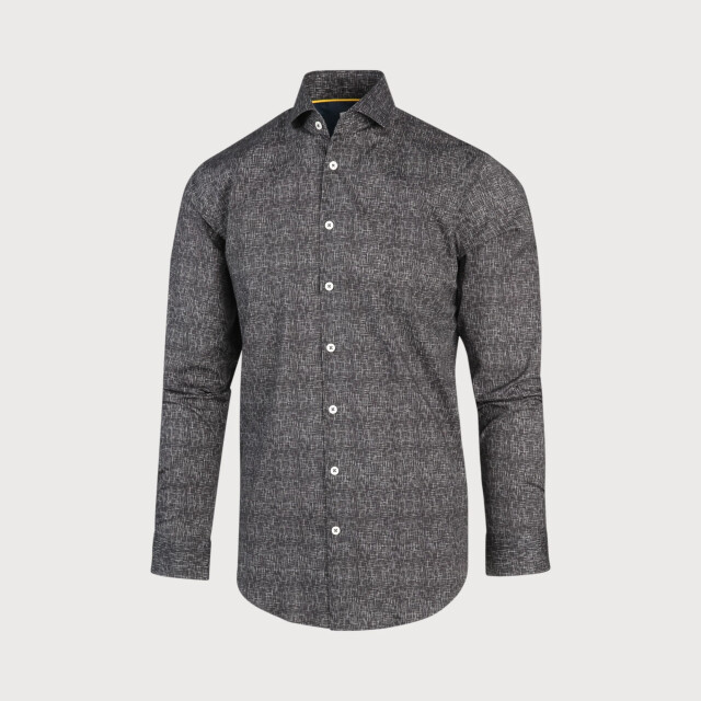 Blue Industry Bruin grafische print overhemd | 2123.22-BROWN large