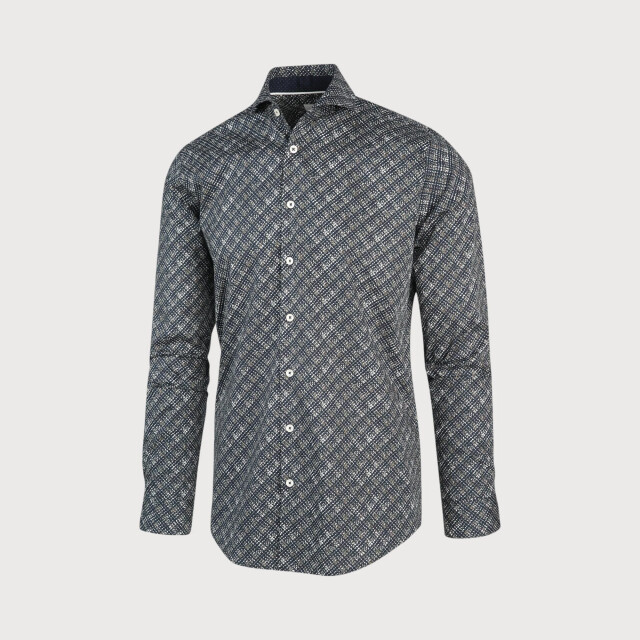Blue Industry Army grafische print overhemd | 2155.22-NAVY large