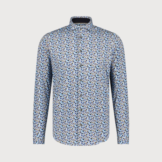 Blue Industry Ruitenmotief stretch overhemd | 3102.32-DENIM large