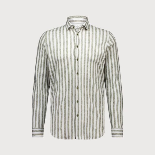 Blue Industry Streepmotief jersey overhemd | 4108.41-ARMY large