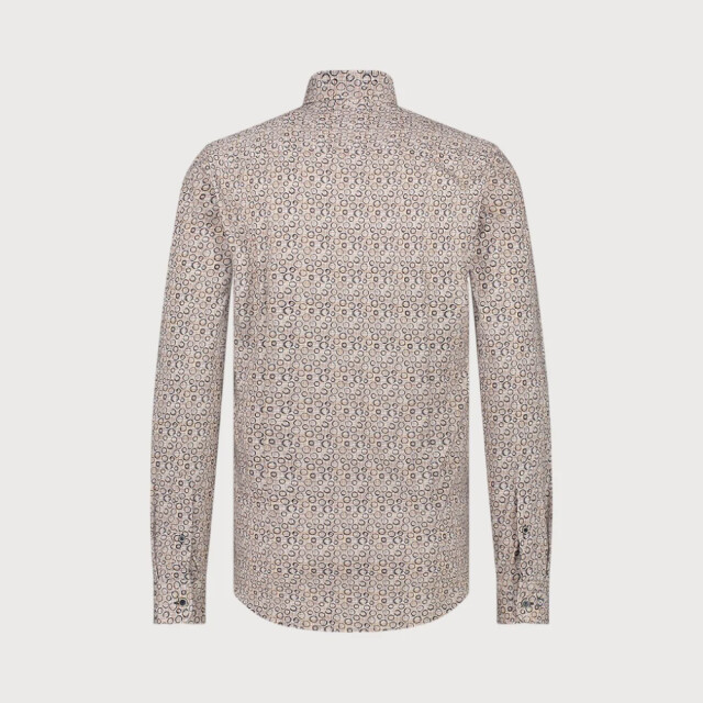 Blue Industry Ruitenmotief stretch overhemd | 3103.32-TAUPE large