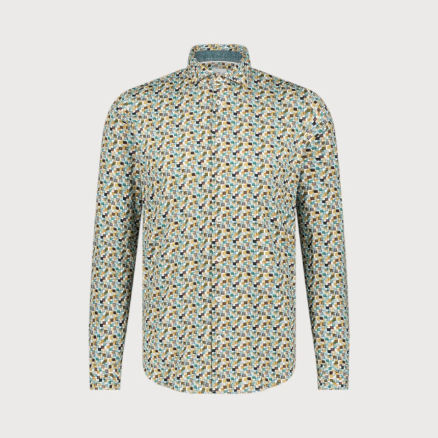 Blue Industry Ruitenmotief stretch overhemd | 3102.32-GREEN large