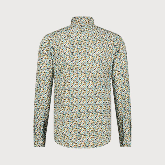 Blue Industry Ruitenmotief stretch overhemd | 3102.32-GREEN large