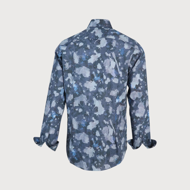 Blue Industry Blauw print overhemd | 2100.22-NAVY large