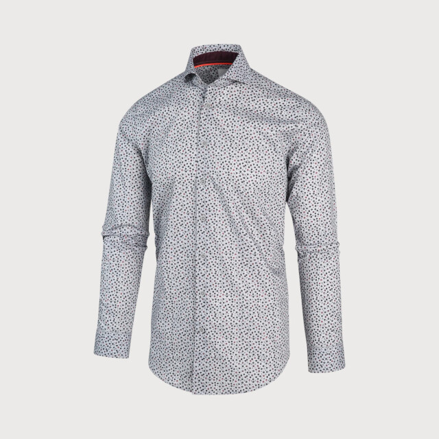Blue Industry Grijs navy bloemenprint overhemd | 2146.22-GREY large