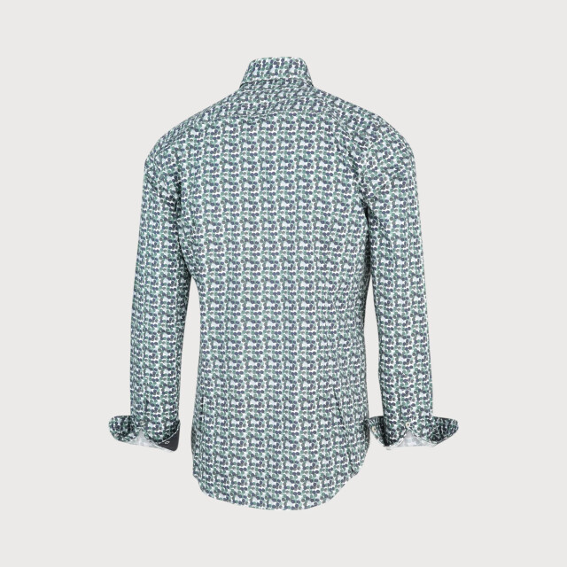 Blue Industry Blauw groen stippenprint overhemd | 2163.22-GREEN large