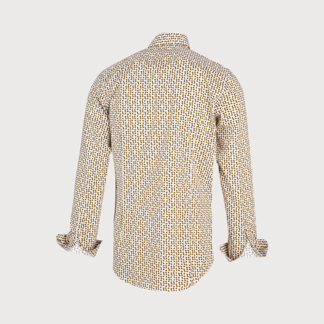 Blue Industry Navy geel print overhemd | 2120.22-YELLOW large