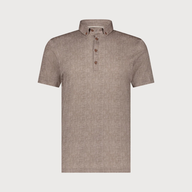 Blue Industry Het button-down korte mouwen overhemd | 5124.51-BROWN large