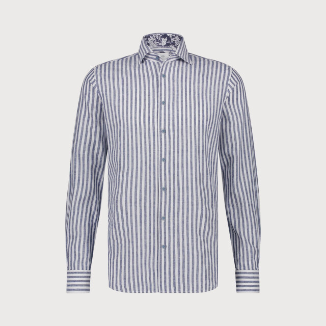 Blue Industry Het gestreepte katoenen overhemd | 5114.51-NAVY large