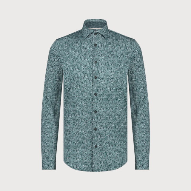 Blue Industry Ruitenmotief stretch overhemd | 3103.32-GREEN large