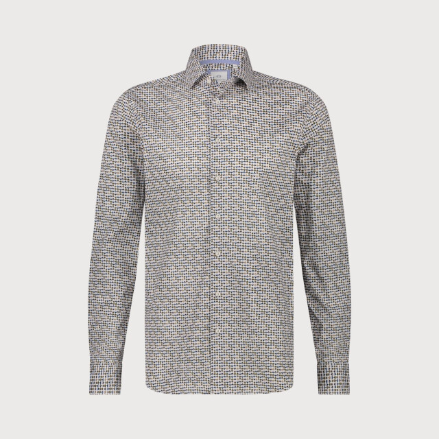 Blue Industry Het retro print overhemd | 5118.51-SAND large