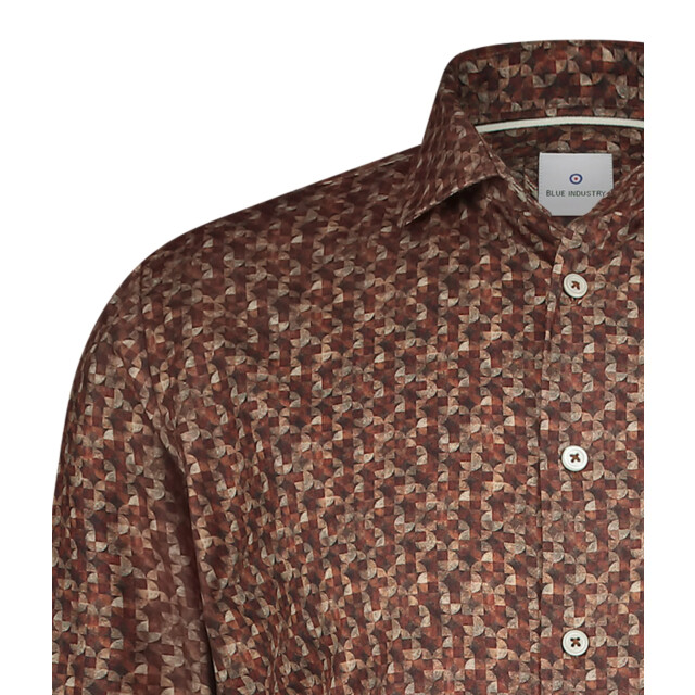 Blue Industry Grafisch print overhemd | 4209.42-BROWN large