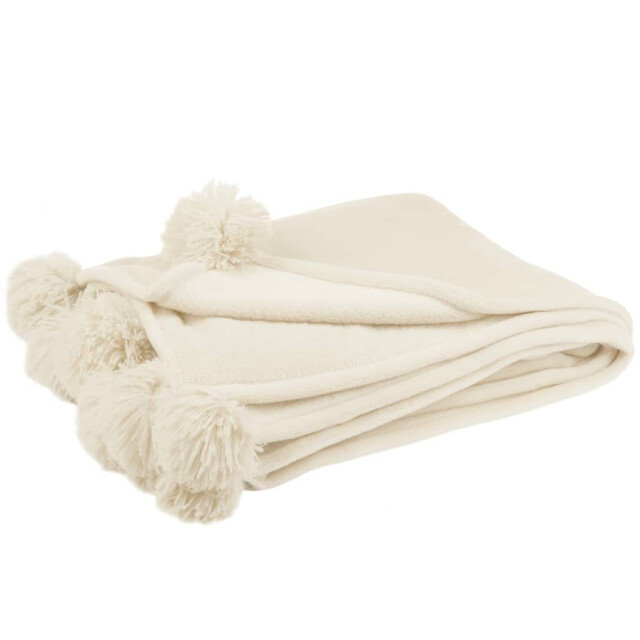 J-Line Plaid pompom polyester 77493 large