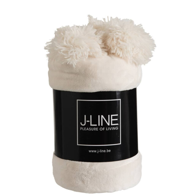 J-Line Plaid pompom polyester 77493 large