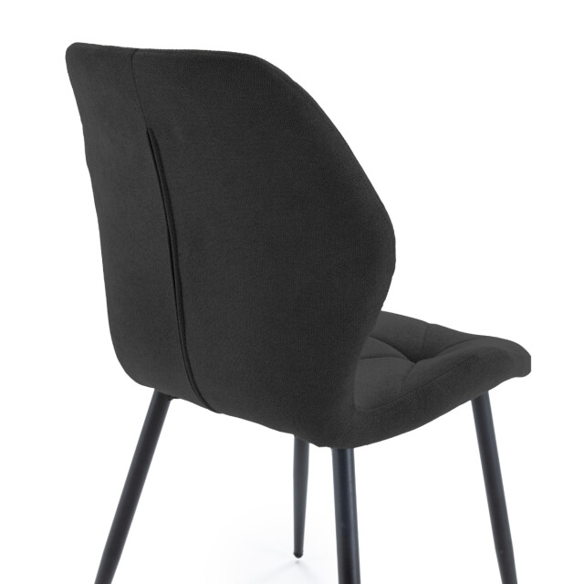 CaliCosy Set van 4 stoelen in stof met zwarte metalen poten l47,5 cm luna 3078792 large