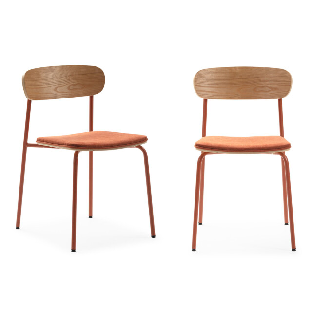 CaliCosy Set van 2 stoelen in stof met zwarte metalen poten l46 cm adriana 3078772 large
