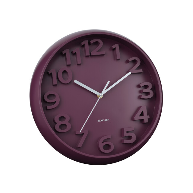 Karlsson wandklok elevated classic numbers dark mauve- Ø33,5cm 3062112 large