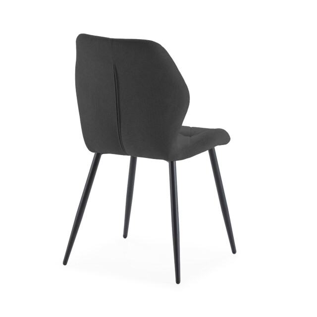CaliCosy Set van 4 stoelen in stof met zwarte metalen poten l47,5 cm luna 3078792 large