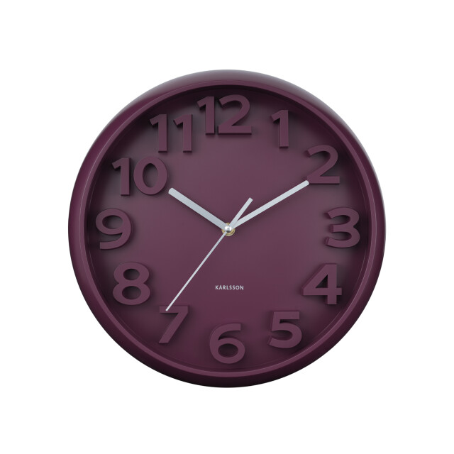 Karlsson wandklok elevated classic numbers dark mauve- Ø33,5cm 3062112 large