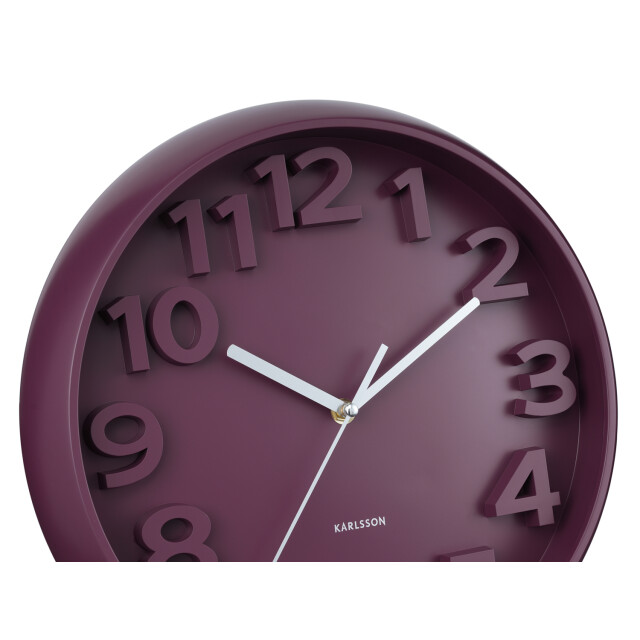 Karlsson wandklok elevated classic numbers dark mauve- Ø33,5cm 3062112 large