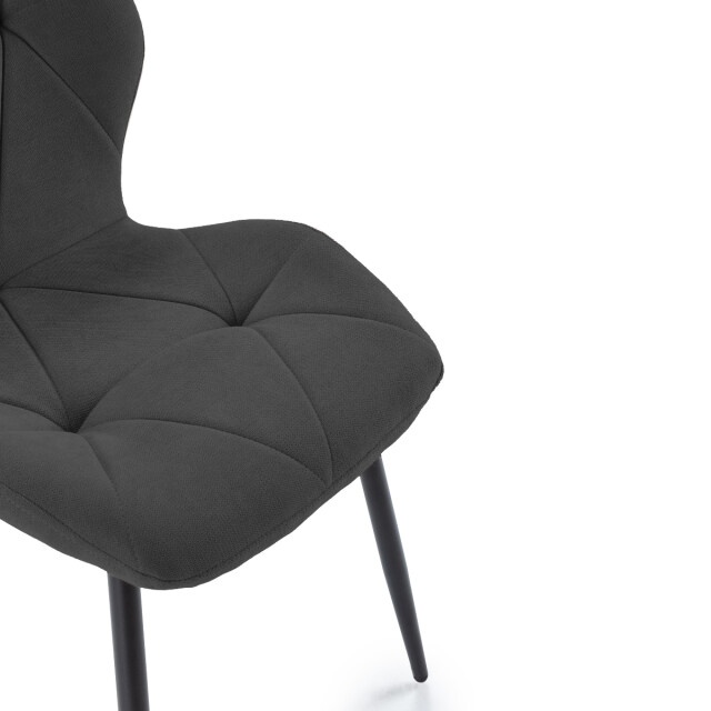 CaliCosy Set van 4 stoelen in stof met zwarte metalen poten l47,5 cm luna 3078792 large