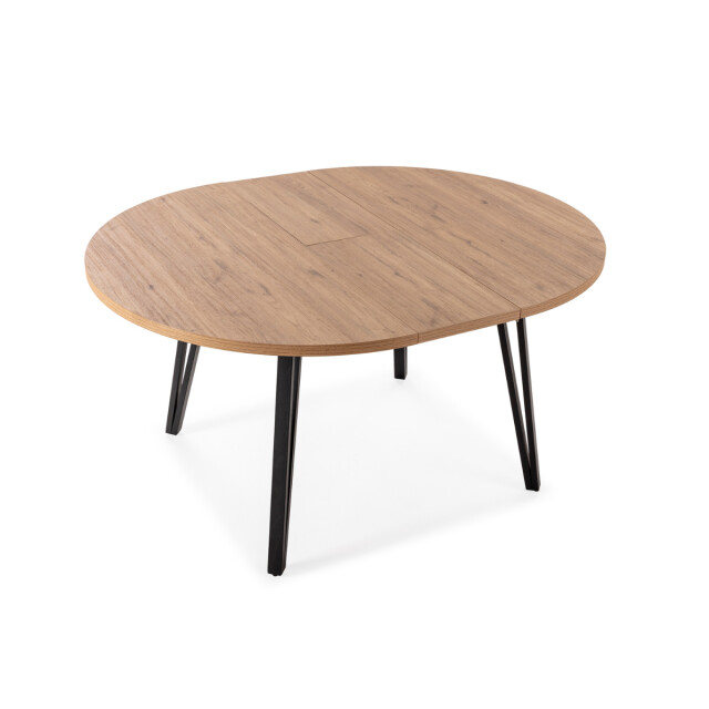 CaliCosy Uitschuifbare ronde tafel van 120 tot 150 cm met zwarte metalen poten cleo 3078858 large