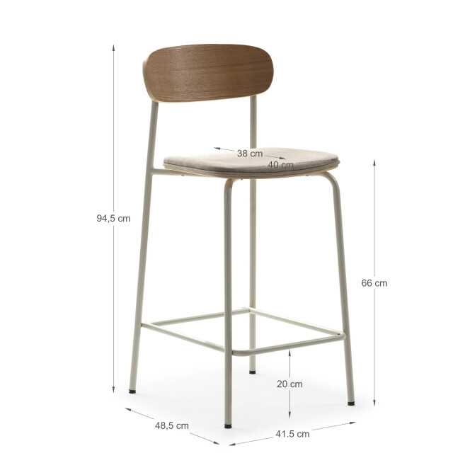 CaliCosy Set van 2 krukken in stof met zwarte metalen poten h66 cm adriana 3079148 large