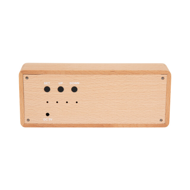 Karlsson wekker solid engraved licht hout 3064803 large