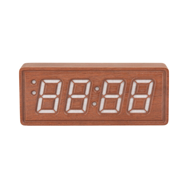 Karlsson wekker solid engraved donker hout 3064802 large