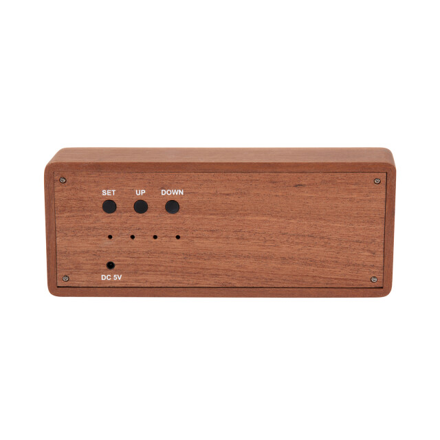 Karlsson wekker solid engraved donker hout 3064802 large
