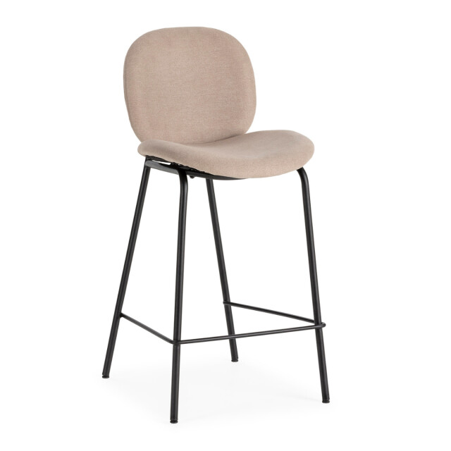 CaliCosy Set van 2 krukken in stof met zwarte metalen poten l43 cm cori 3079167 large