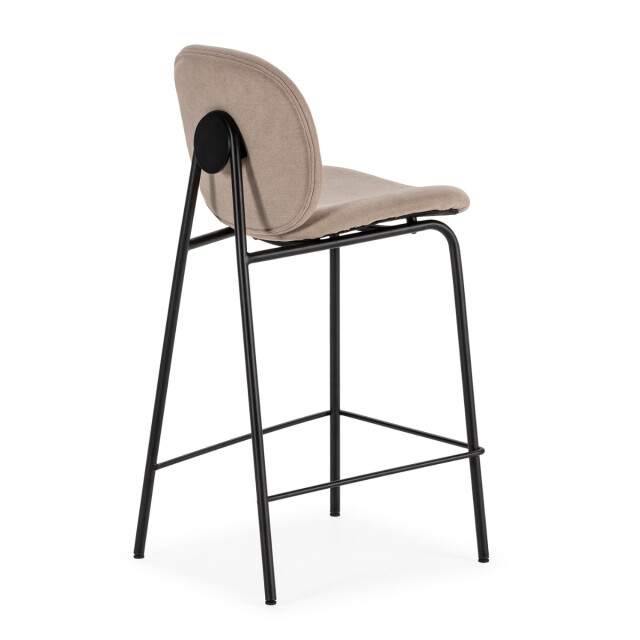 CaliCosy Set van 2 krukken in stof met zwarte metalen poten l43 cm cori 3079167 large