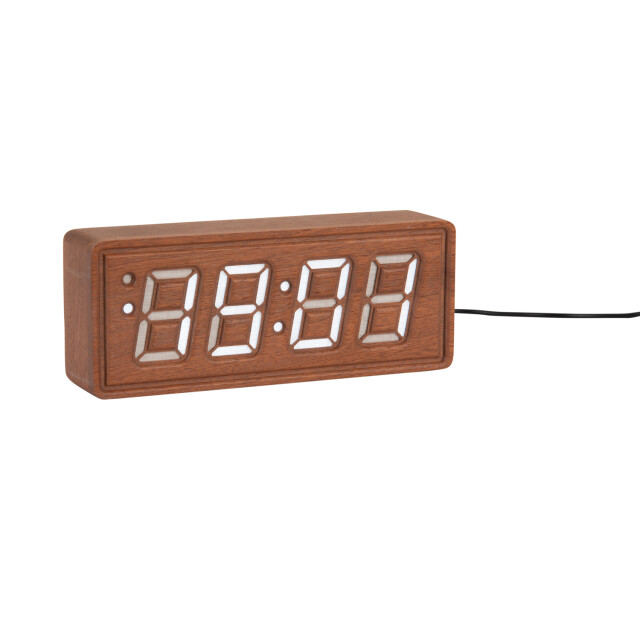 Karlsson wekker solid engraved donker hout 3064802 large